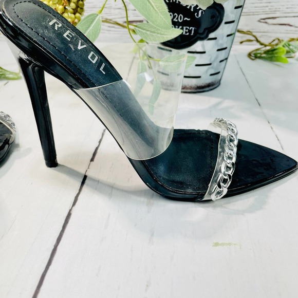REVOL Trevor-Sc Clear Pointed Toe Pumps Transparent Strap Women Size 6 - Picture 10 of 14